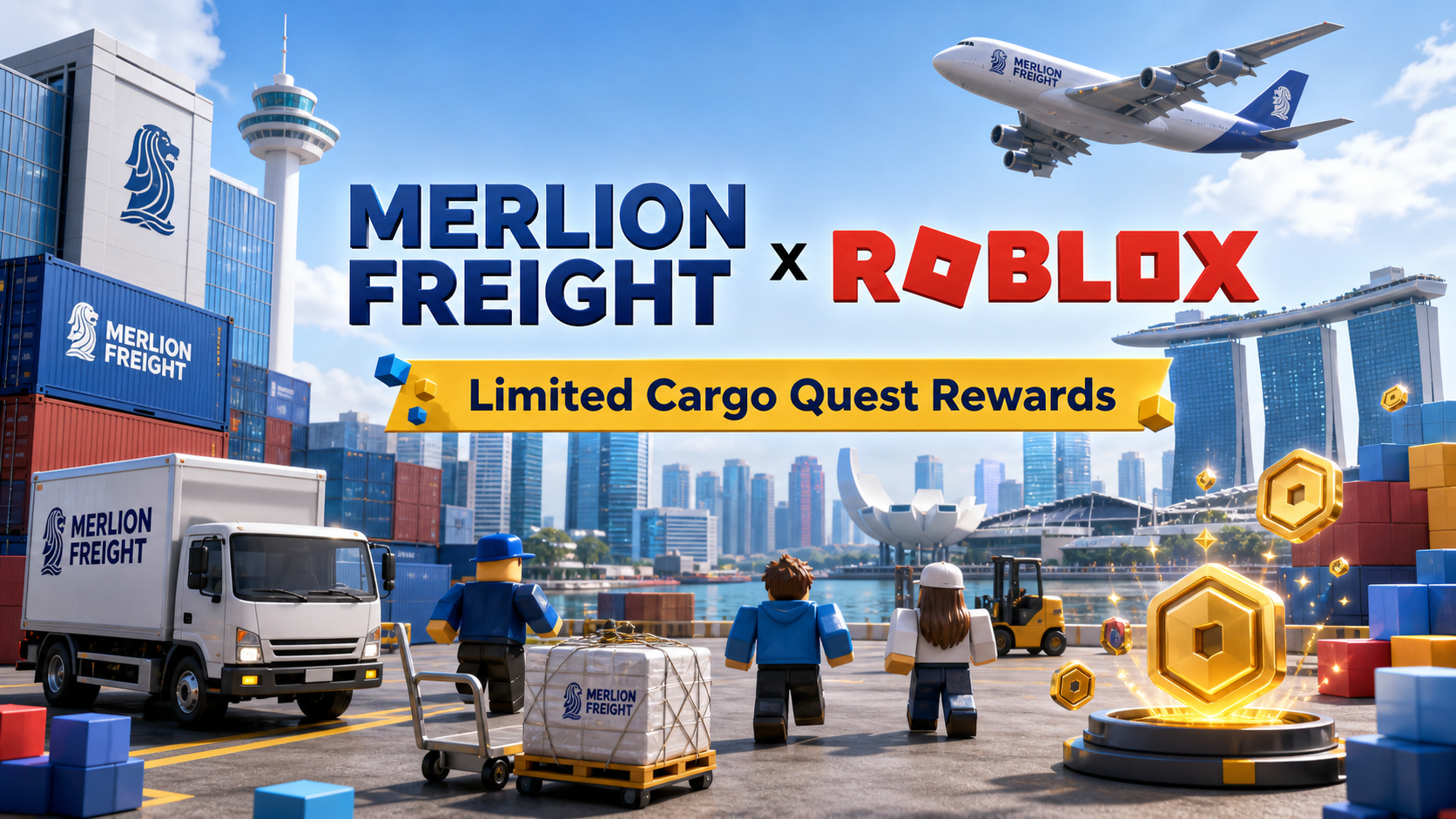 Merlion Freight x Roblox Cargo Quest promotional artwork